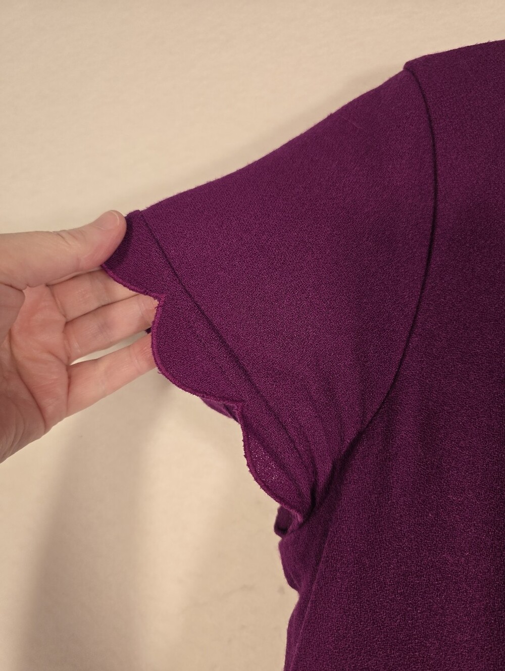 Boden Wool Fushia Scalloped Details Fall/autumn S SleeveSheath Dress Ladies Sz 8 - Picture 6 of 11